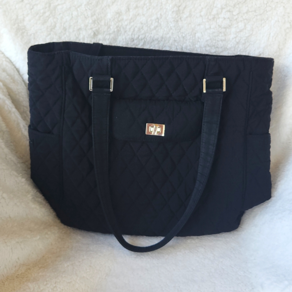 Vera Bradley black tote bag.